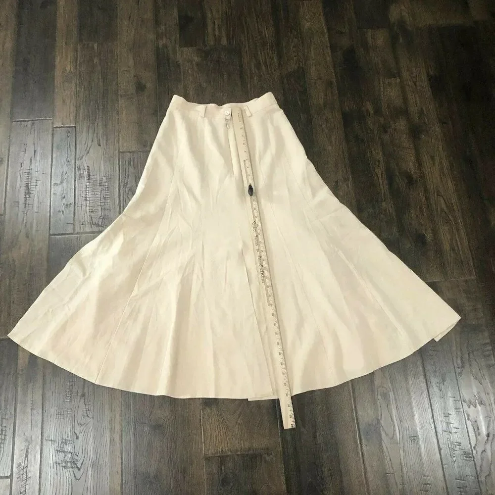 Vintage Madeleine Size 8 Peachy Pink Split Midi Skirt Retro Academia‎